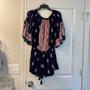 Lilka Anthropologie Navy Bohemian Women's Romper